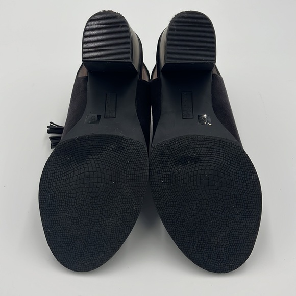 Madeline Black Suede Heels Zipper Tassel Sandals Ankle Booty Size 6 - Picture 7 of 13